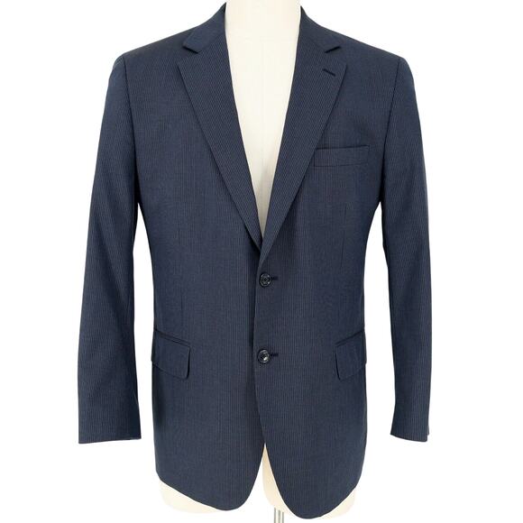 Jos A Bank Sport Coat Mens 44R Navy Blue Jacket Wool Stays Cool Partial Lining - Picture 1 of 16